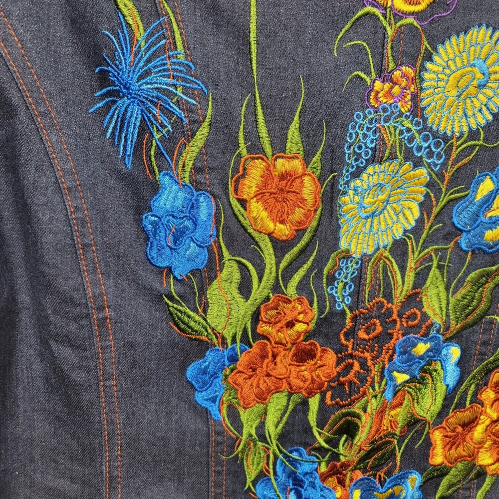 Roja Embroidered Denim Blazer Floral Back - Picture 10 of 13